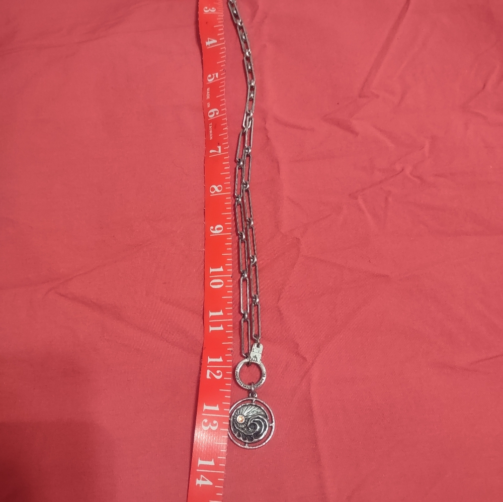 Silver Chain Bracelet with Circular Charm